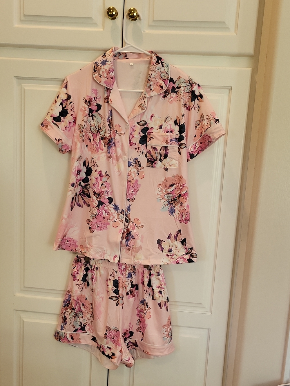 Pink Floral Short Pajama Set